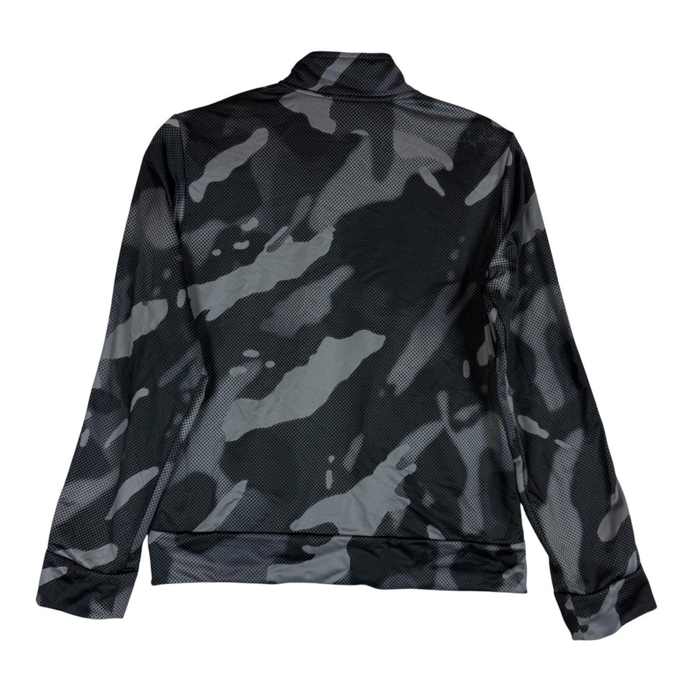 Adidas Jacket Kids 14/16 Black Camo Track Full Zip 3 Stripe Athletic Training - Picture 2 of 11